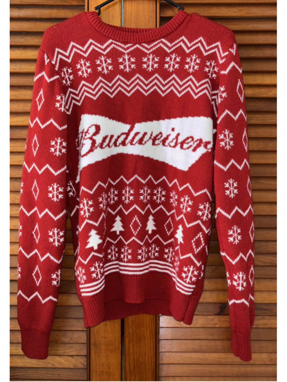 Budweiser Ugly Christmas Sweater Adult Size Small